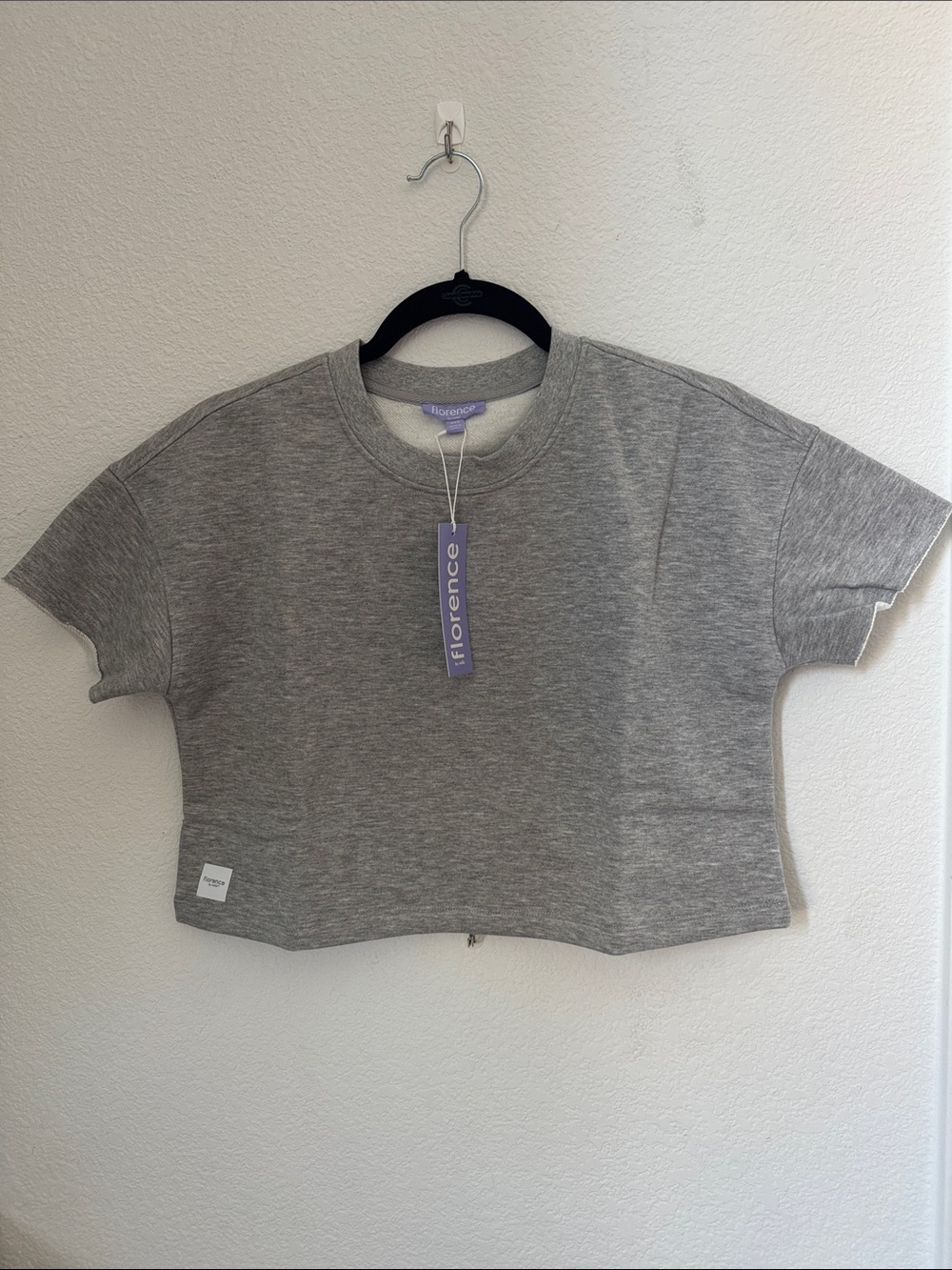 Florence Gray Cropped Tee - Women's Casual Crewneck